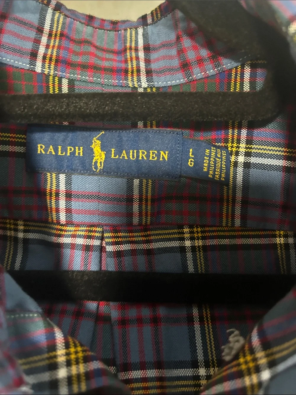 Ralph Lauren Men’s Plaid Button-Down Shirt - Blue, Burgundy & Yellow